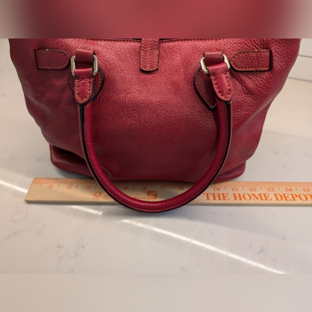 Dooney & Bourke VTG Red Leather Tote Bag, Made In Italy, EUC - Picture 4 of 13